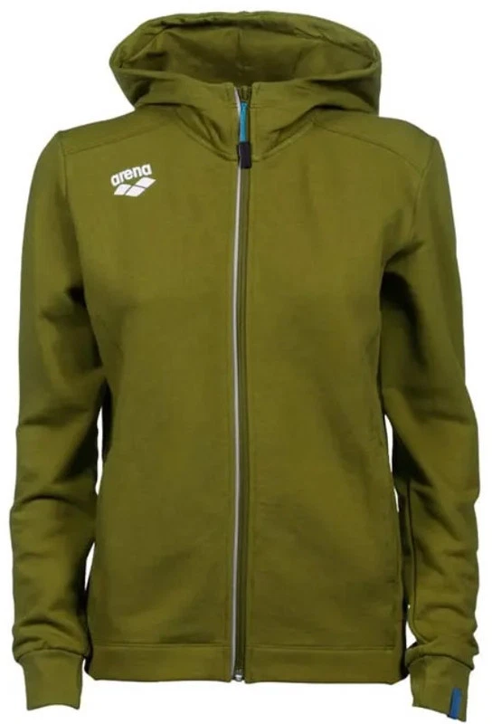 Arena Damen Jacke Kapuzenpullover Women'S Team Hooded Jacket Panel, Olivgrün, S