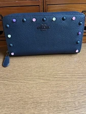COACH long wallet with studs, almost unused