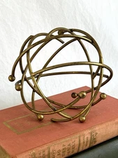 Decorative Gold Metal Globe or Ball with Open Weave