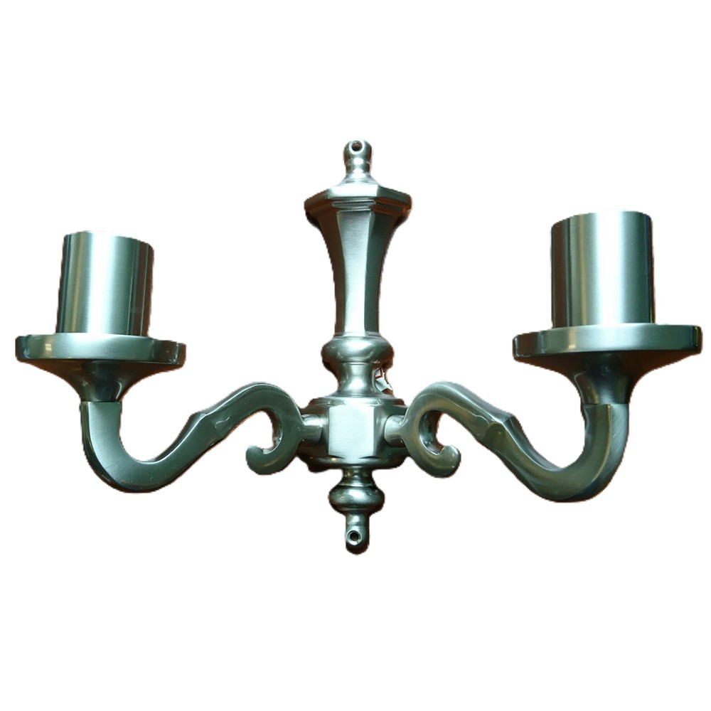 Litecraft Alexandra Wall Light Traditional Candle 2 Arm - Matte Chrome Clearance