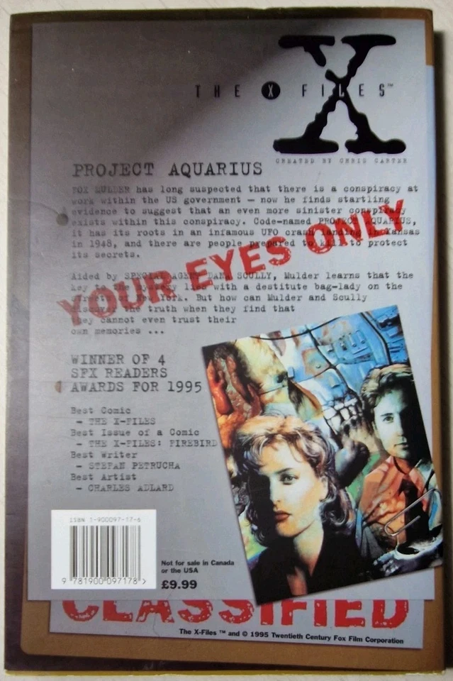 The X-Files Project Aquarius - TPB Topps Comics Manga Graphic Novel Foto 2 de 2