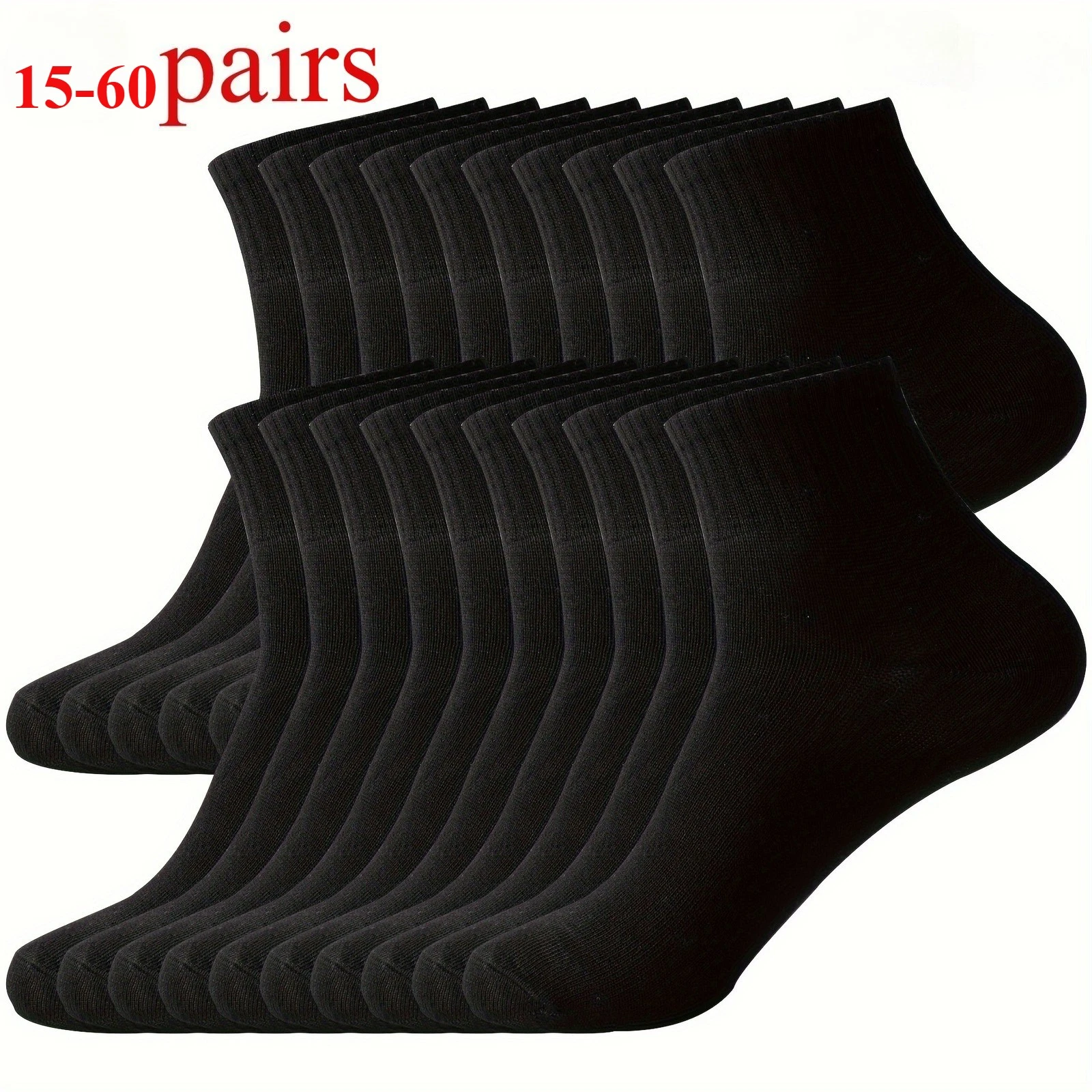 100% cottom Pack of 15 -60 Pairs Men's Socks, Mid-Calf Sports Socks