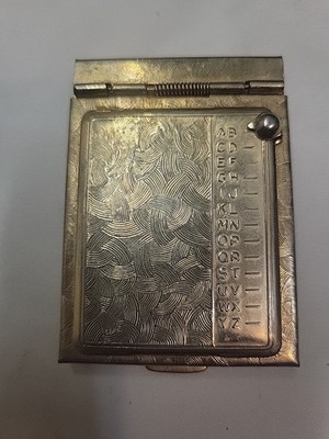 Mini Slide Phone Number Address  Book Gold-Tone Metal Case Vintage 1955 Minature