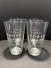 Set Of 4 Goose Island Beer Company Chicago Beer Pint Cocktail Drinking Glass