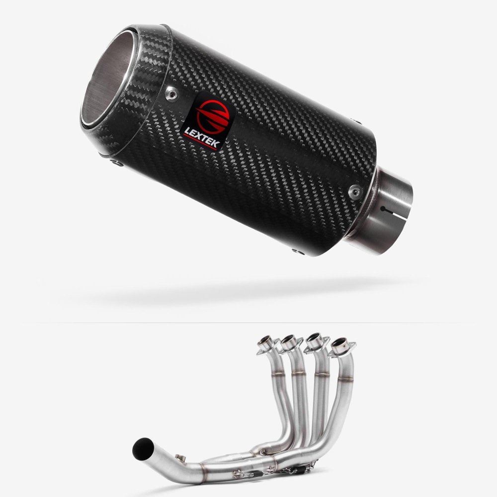 Lextek CP8C Full Carbon Exhaust System 150mm Low Level for Yamaha YZF R6 (17-22)