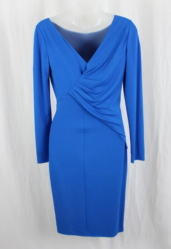 Emilio Pucci Women's Blue Multi Beaded Front Accent Long Sleeve Dress Size 8 - Image 2 of 4