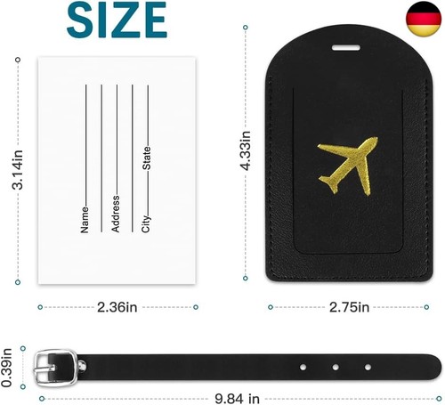 3 Stück Kofferanhänger, Gepäckanhänger Reise Koffer Tags mit Adressschild, Gep - Bild 2 von 7