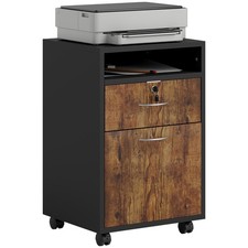 HOMCOM Mobile da Ufficio con Ripiano Aperto, Cassetto e Armadietto Marrone