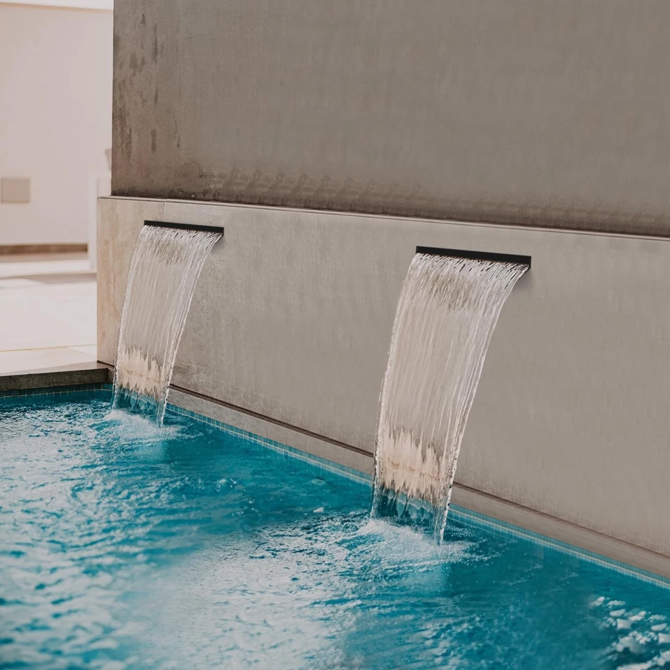 Kit de cachoeira de lago tudo em 1 com luzes LED, vertedouro de aço inoxidável de 8 polegadas... - Imagem 2 de 4