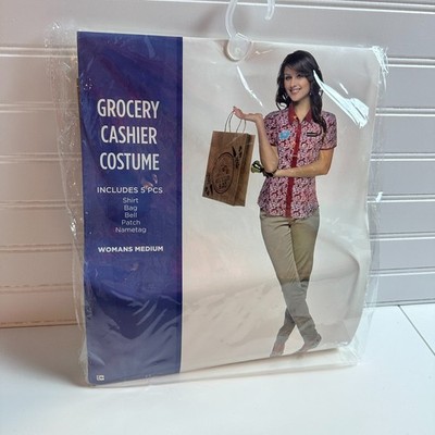 Almar Sales Halloween 5 Piece Grocery Cashier Costume Womens Medium Multicolor