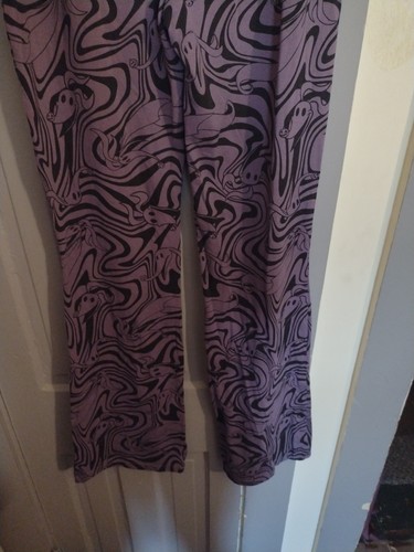 Nightmare Before Xmas Zero Purple & Black Flare Leggings Size Large Rare! - Picture 7 of 8