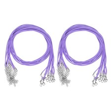 20 Pack 24" Waxed Necklace Cord, 2mm Bracelet Cord with Clasp Light Purple 