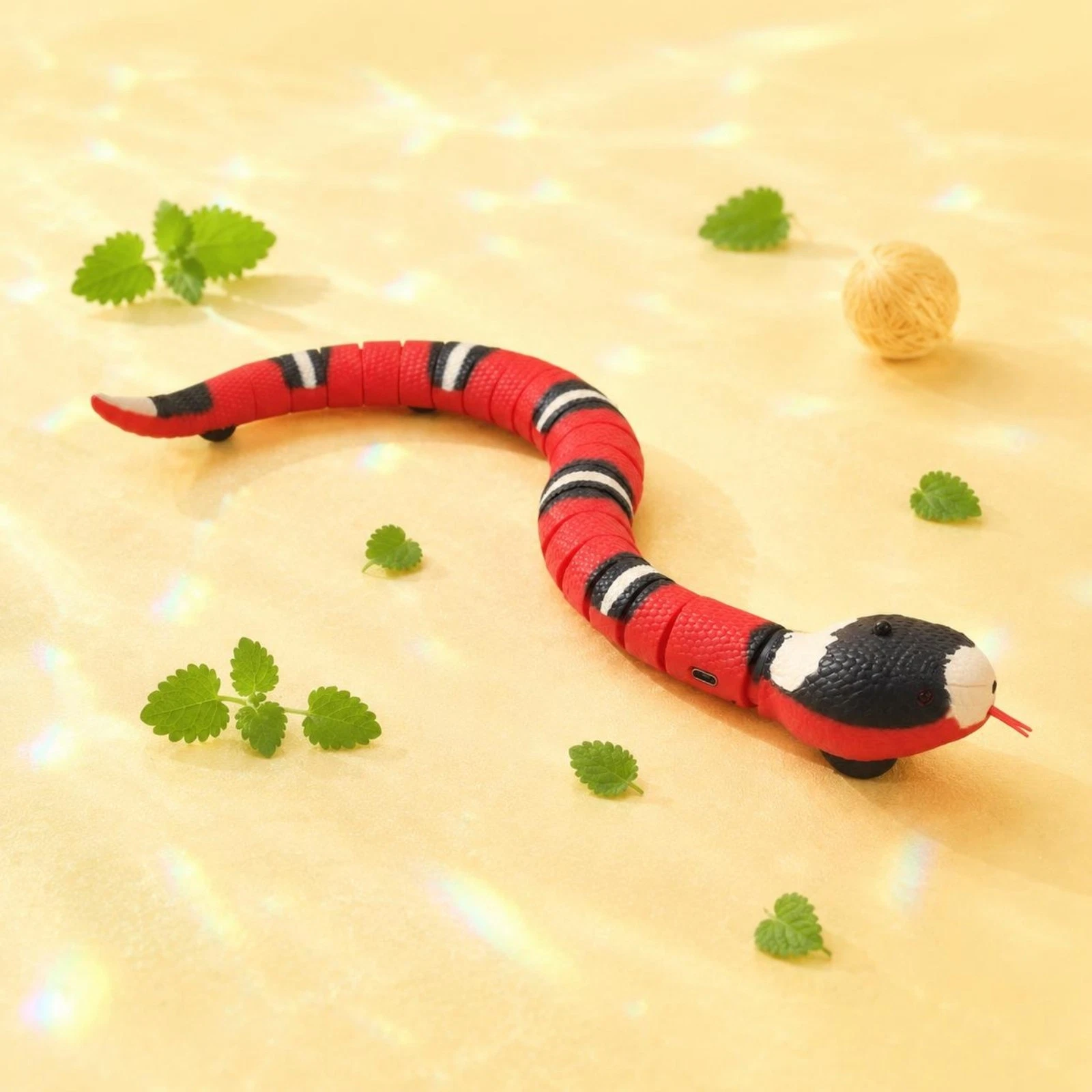 Obstacle Avoiding Feline Toy Includes Charging Cord Snake Feline Toy Banded