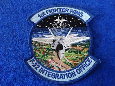 A7-05) Original US Patch Abzeichen Air Force 1st Fighter Wing F-22 Integration O