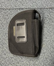 Houston Black Nylon Universal IWB Gun Holster Left Hand With Extra Mag Pouch