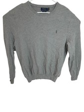 Polo Ralph Lauren Sweater Mens 2XL Gray Pima Cotton Crewneck Knit Pullover