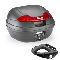 Givi E340N Bauletto 34LT Schwarz + Piaggio Beverly 400 2004 Piastra