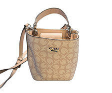Guess Los Angeles Beige Logo Satchel Shoulder Crossbody Bag Purse