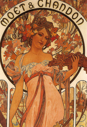 Alphonse Muncha - Moet Chandon - Champagne - Deco A3 Art Poster