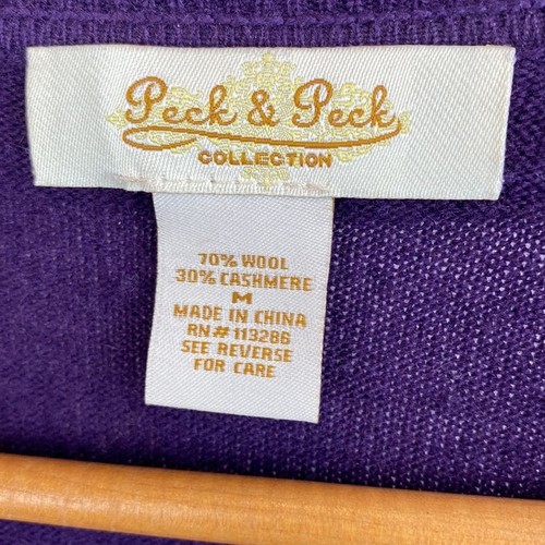 Wool & Cashmere Blend Ruffle Open Front Duster Sweater From Peck & Peck M - Picture 6 of 6