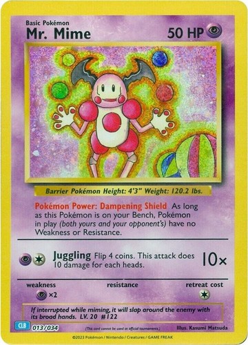 Mr. Mime 013/034 Trading Card Game Classic Holo Pokemon NM PKM