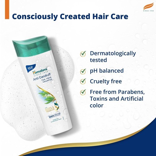 Himalaya Anti-Dandruff Tea Tree Shampoo, loe Vera, for men and women, 180ml - Picture 5 of 9