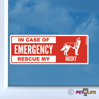 #ad In Case of Emergency Rescue My Husky Sticker Die Cut Vinyl dog safety siberian $2.99