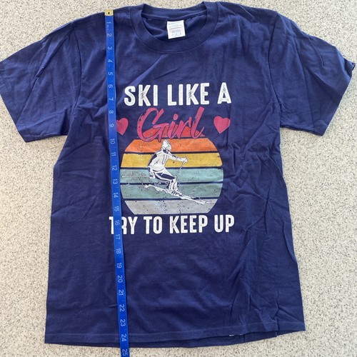 Girl’s ’I Ski Like A Girl” Graphic Tee Size Youth Large - Picture 4 of 6