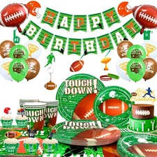 Football Party Supplie Football Birthday Party Decoration&Tableware Set Serves12