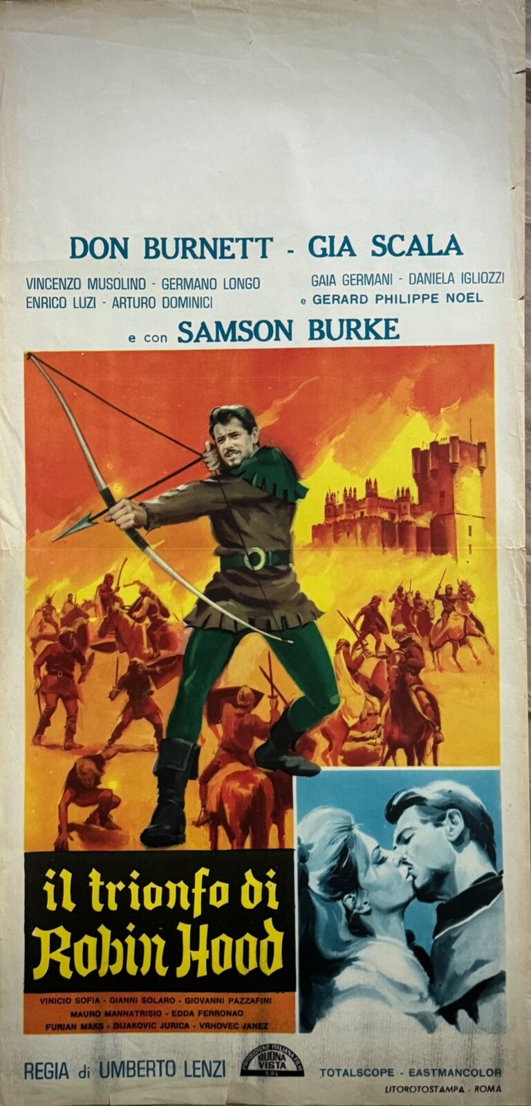 Locandina originale film Il trionfo di Robin Hood (1962) - Regia di Umberto Lenzi