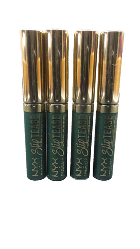 4 Pack NYX Slip Tease Full Color Lip Lacquer ON THE HUNT (FOREST GREEN) 0.09 oz