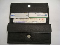 Ladies Leather Purse Wallet Organizer With Many Features Crafted Black Silver Ladies Leather Purse Wallet Organizer With Many Features Crafted Black Silver