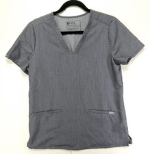 FIGS Casma Three-Pocket Scrub Top Women's S Gray Technical Collection
