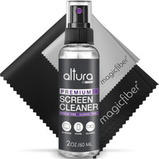 Screen Cleaner Spray  Wipe Kit Streak  2 2 Fl Oz  2 Cloths, white, black