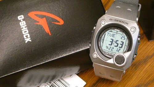 Casio G-Shock Alarm Chronograph METALLIC GRAY G8000 Edelstahlboden