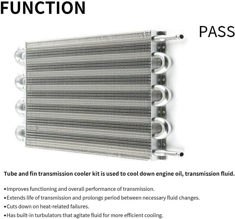 Converter Radiator 8 Rows Universal Aluminum Remote Transmission Oil Cooler Radiator ...