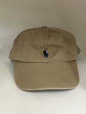 Polo Ralph Lauren Toddler Baby Hat Cap Khaki Elastic Strap Preppy 12-18M