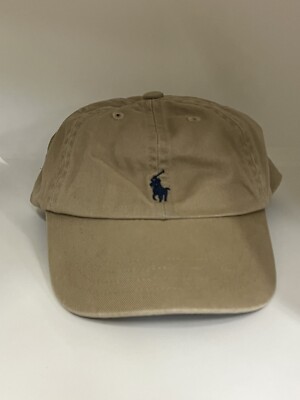 Polo Ralph Lauren Toddler Baby Hat Cap Khaki Elastic Strap Preppy 12-18M 