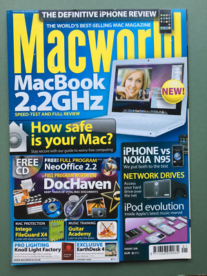 Macworld Magazin mit Original Cover CD beigefügt Jan 2008, ungelesener Zustand