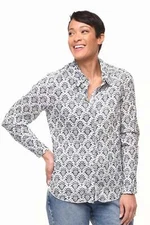 Tulip Clothing Gretchen Womens Button Down Shirt in Palms