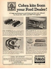 1964 COBRA KITS FROM YOUR FORD DEALER  / THREE 2-V INDUCTION ~ ORIG FoMoCo AD