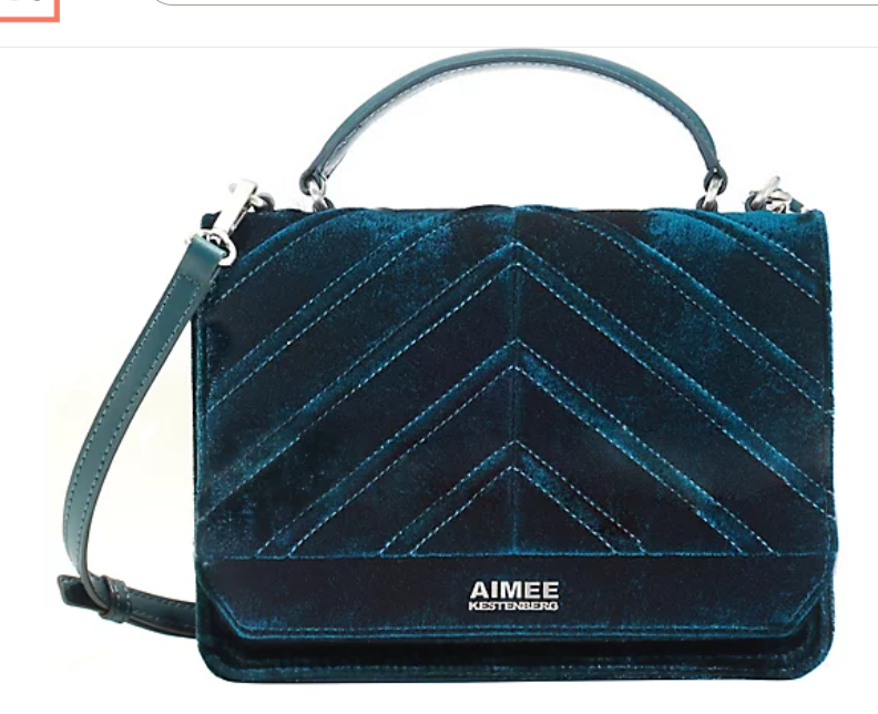 Aimee Kestenberg Velvet Expandable Crossbody Mia Emerald Green