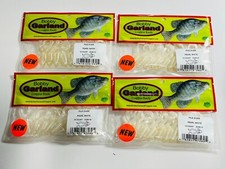 Lot of 4 Bobby Garland Crappie Baits Pile Driver Pearl White Bulk
