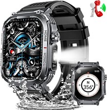 2026 Military Rugged Smart Watch Answer /Make Call Heart Rate Fitness Tracker