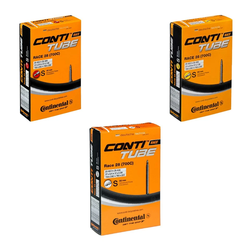 Continental Race 28 Rennrad 700 x 20-25c Schlauch Presta Ventil 42/60/80mm