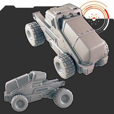 Sci-Fi Explore-2 Buggy 28mm Tabletop Terrain Miniature Set, Fiction, Space