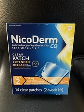 NicoDerm CQ Clear Nicotine Patches Step 2 14mg 14ct Quit Smoking Aid