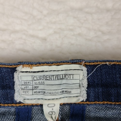 Current Elliott Jeans Womens 29 Blue The Fling Straight Patchwork Dark Wash - Picture 8 of 15