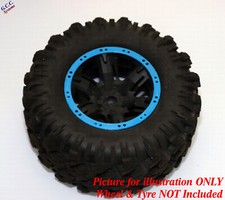 2x Beadlock Look Rim Trims for Traxxas X-Maxx Wheels (ABS) Blue Without Screws