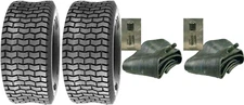 Two 20X10.00-8 Lawn Tractor Mower Turf Tires with Tubes 20X10-8 Nhs, Includes Tu